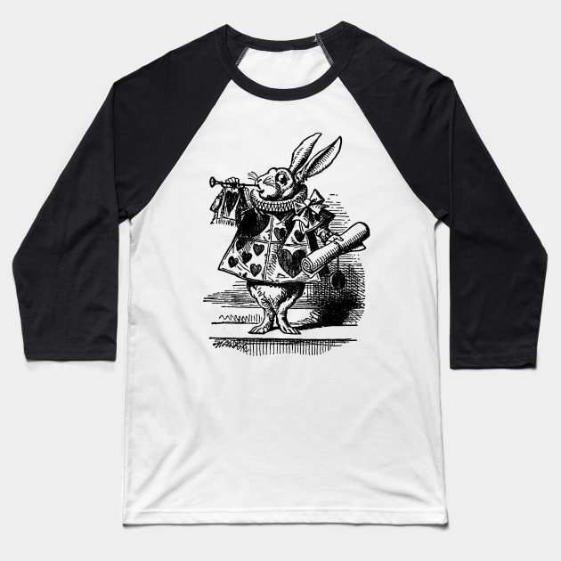 The White Rabbit, Alice in Wonderland Baseball T-Shirt by MasterpieceCafe